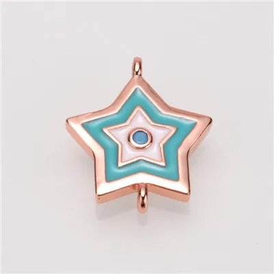 AC18311Rose gold Амулеты для изготовления ювелирных изделий Глаза посеребренные амулеты модные звезды в форме Креста Подвески для изготовления ювелирных изделий DIY амулеты для браслетов - Окраска металла: AC18311Rose gold