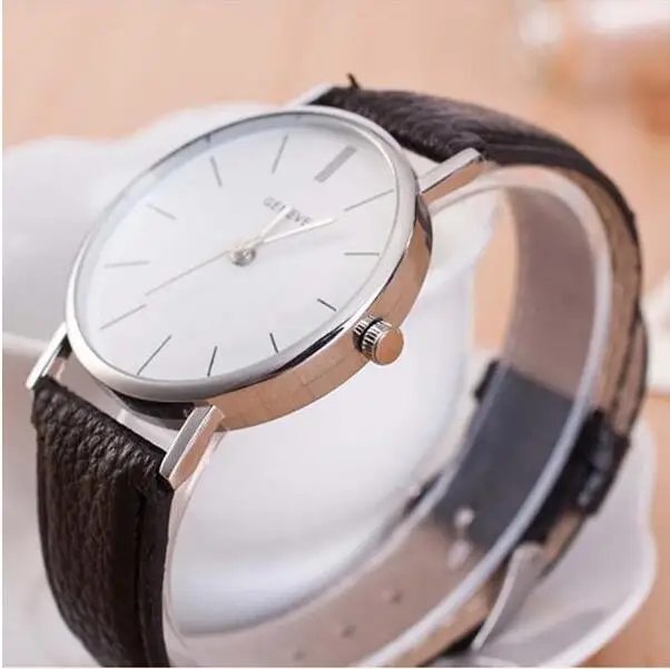 Модные мужские деловые кварцевые часы стильные высококачественные ПУ кожаные