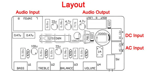 Низкочастотный фильтр аудио усилитель Tone Board контроллер мощности сабвуфер схема