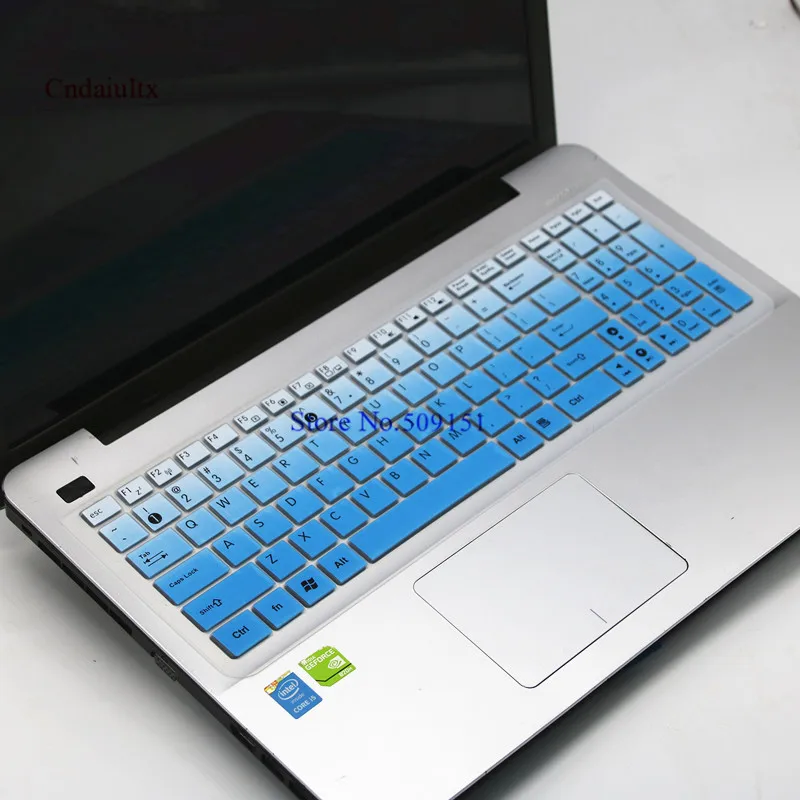 GradualBlue 15,6 дюймовый ноутбук клавиатура Prorector Крышка для Asus k555L A555L A555 A550L F555L X555S X555L X550C R550V notobook чехол для клавиатуры - Цвет: GradualBlue