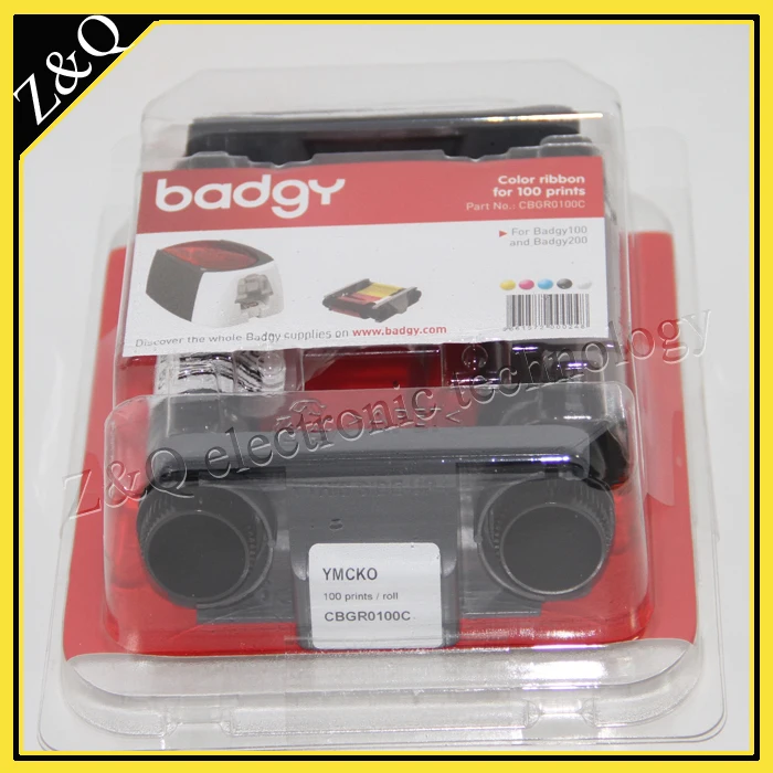 Карточный принтер Evolis Badgy200 с цветной лентой CBGR0100C|color printer|ribbon printerprinter color |