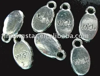 

FREE SHIPPING 150pcs Tibetan silver Inspirational word WISH charms A646