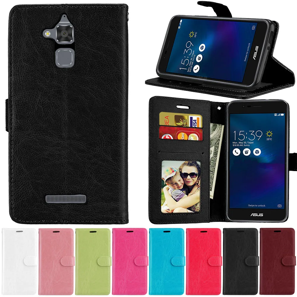 Брендированный флип чехол из кожи для смартфона Asus ZenFone 3 Max ZC520TL X008D X008DA X008DC X00KD