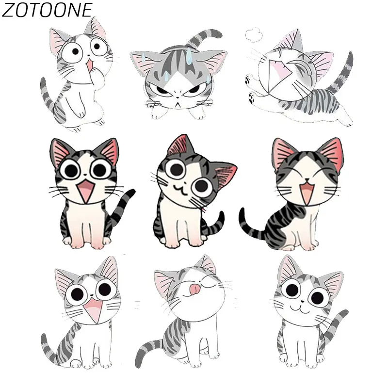 

ZOTOONE Diy Patch Cute Animal Cat Iron on Patches for Clothing Heart Transfer Clothes Patch Children Clothes T-Shirt Applique E