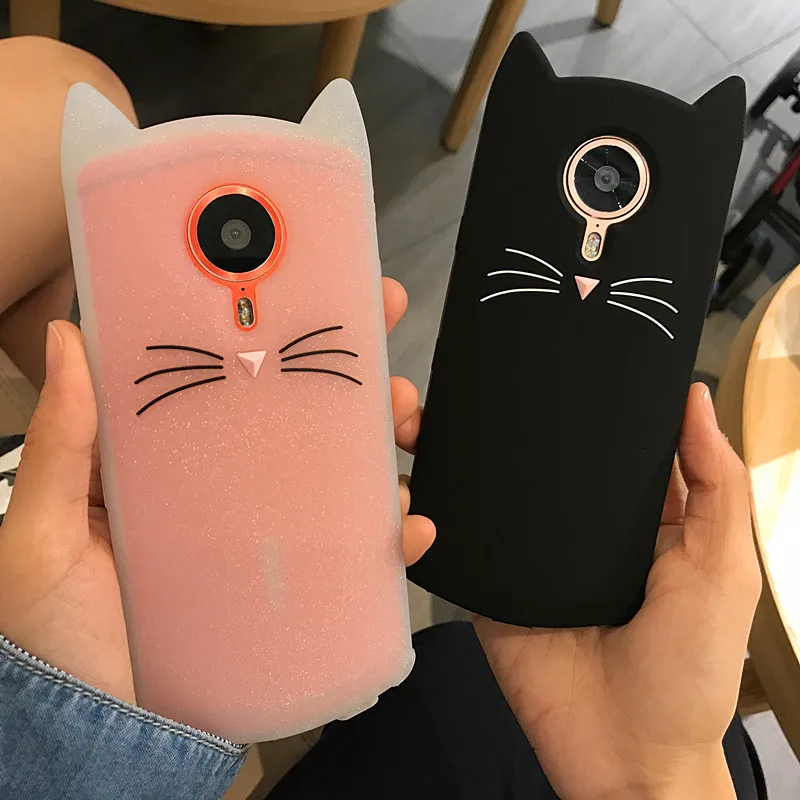 Милый 3D Блестящий бородатый чехол с кошкой для Meitu M8 M6 M6S M4 T8 мягкий силиконовый