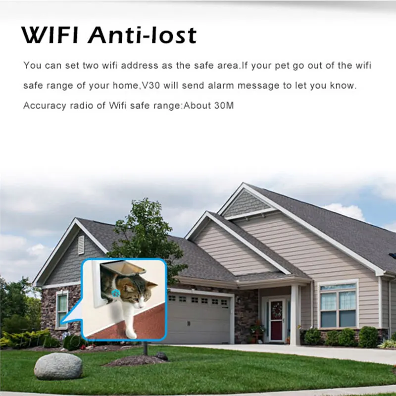 V30 Мини gps локатор трекер WiFi анти-потеря ошейник для собаки кошки IP66 водонепроницаемый GSM сигнализация голосовой монитор в режиме реального времени отслеживающее устройство