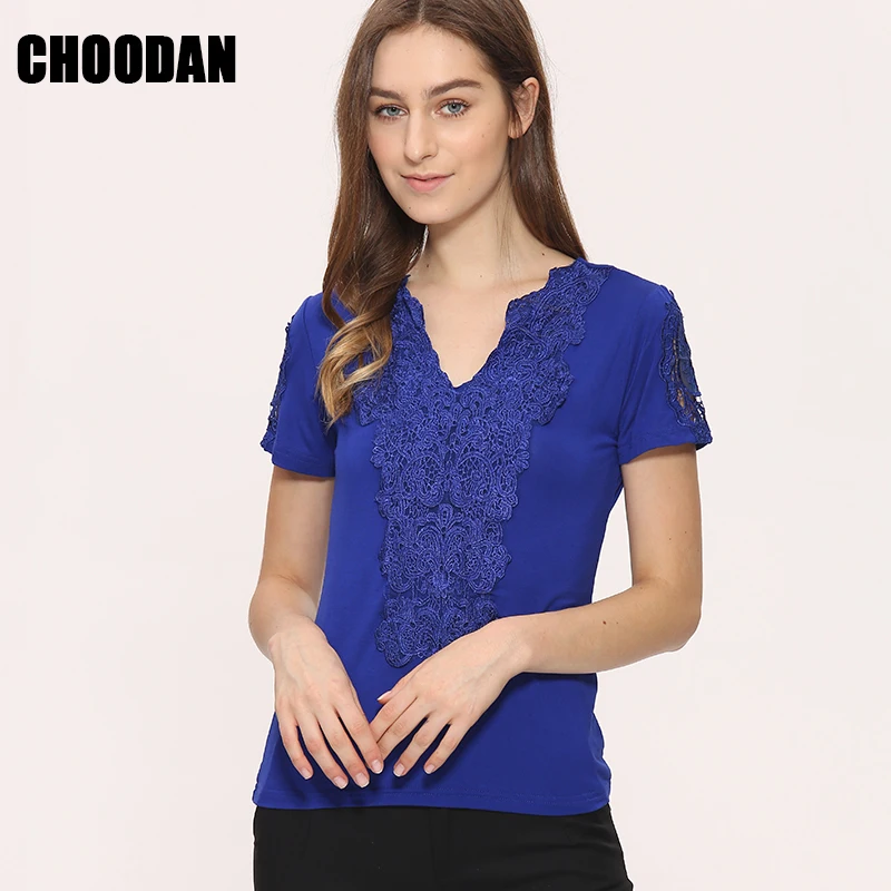 Женская кружевная блузка Blusa белая из хлопка с кружевом элегантная рубашка