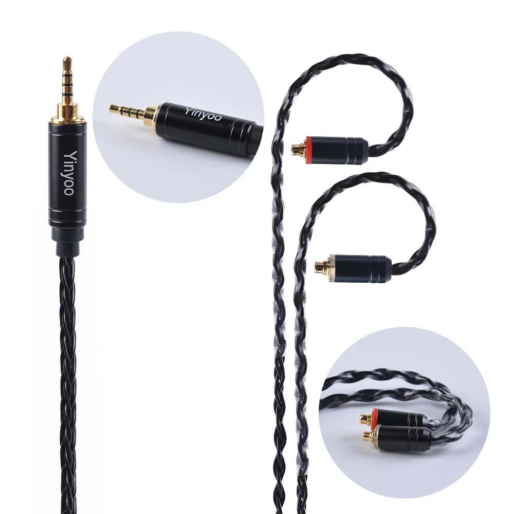 MMCX DIY кабель 8 ядер для Shure SE215 SE535 SE846 Замена наушников 3 5 мм 2 4 сбалансированные