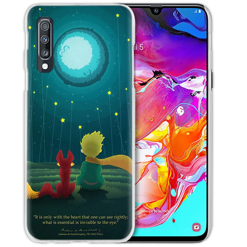 С принтом «Маленький принц», чехол для samsung Galaxy A50 A70 A20e A40 A30 A20 A10 A8 A6 плюс A9 A7 жесткий прозрачный чехол для телефона чехол Capa