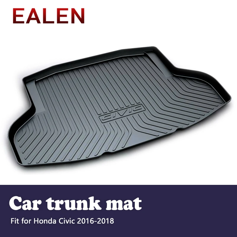 EALEN For Honda Civic 2016 2017 2018 Styling Boot Tray Waterproof carpet Anti-slip mat Accessories 1Set Car Cargo rear trunk mat