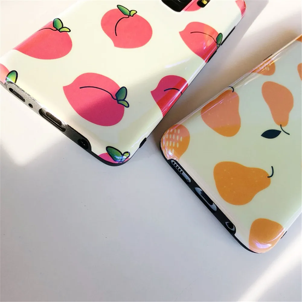 Корейский стиль случаях плоды персика груша чехол для samsung Galaxy S10 S8 S9 плюс Lite