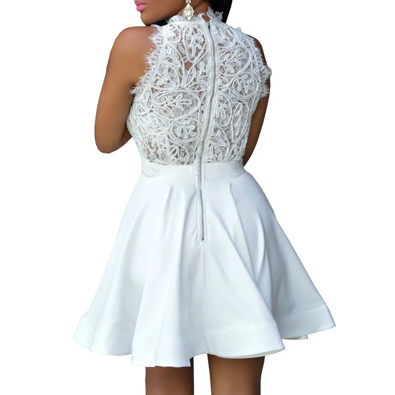 Новейший дизайн сексуальное женское осенне-летнее кружевное платье женские