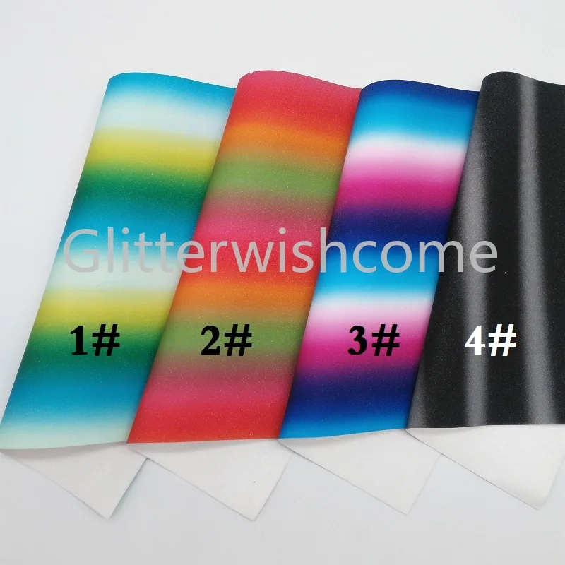 Блестящий wishcome 21X29 см A4 размер винил для бантов печатных Радуга Блеск кожа Fabirc