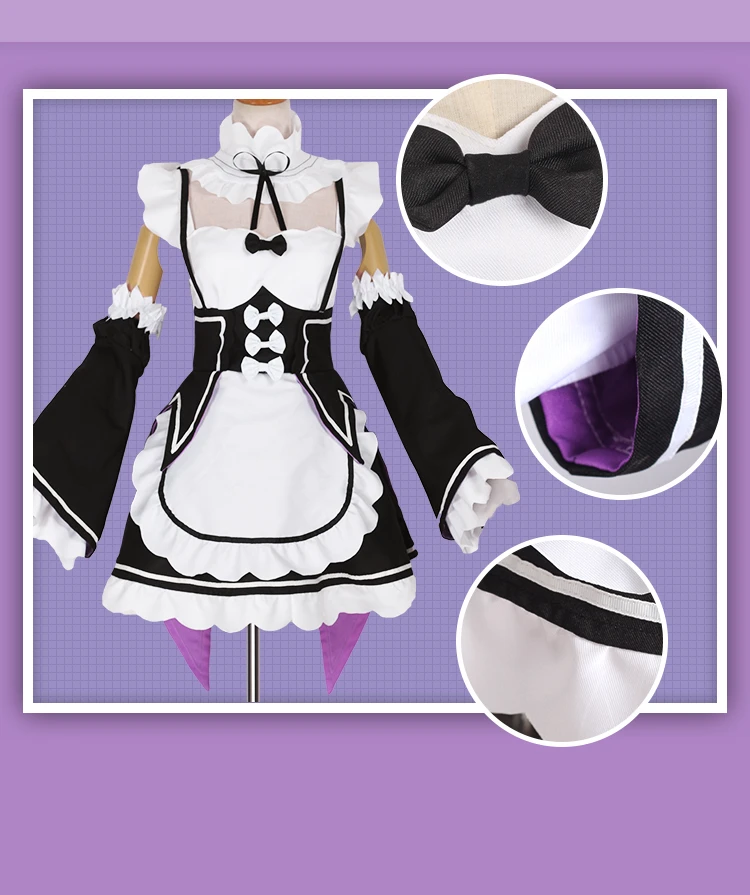 Re Life in a different world of zero Rem Ram карнавальный костюм сценическое платье для Хэллоуина