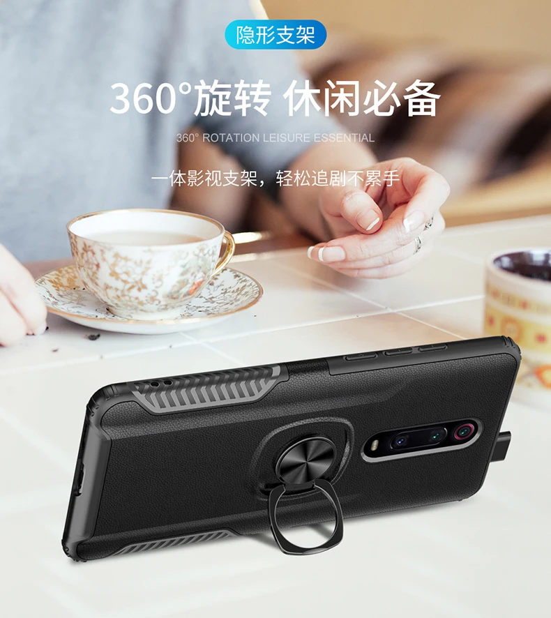 Кожаный защитный чехол с текстурой для Oppo Realme Q 5 3 Pro Чехол F11 Pro R17 Pro V17 подставка с магнитным кольцом противоударный чехол из термополиуретана и силикона