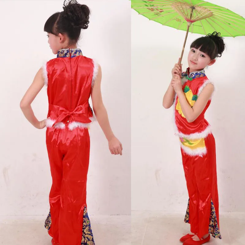 Зеленый свитер детский традиционный старинный китайский народный танец костюмы