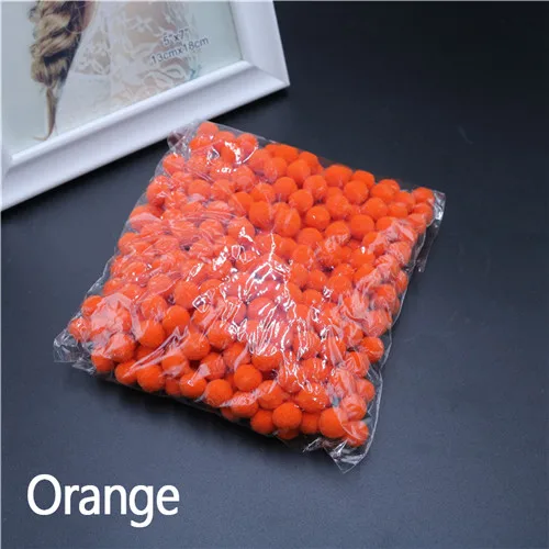 orange 550 шт 8 мм круглые розовые, красные, белые, синие, фиолетовые, желтые, черные плюшевые шарики для поделок своими руками, помпоны, аксессуары для украшения свадебной одежды - Цвет: orange