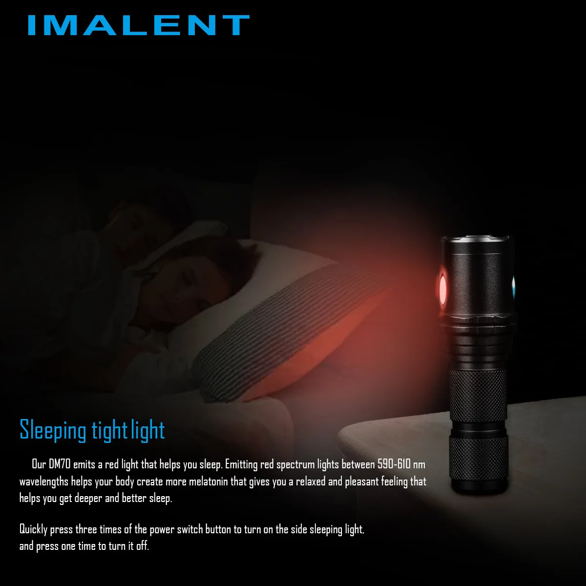 Imalent DM70 светодиодный фонарик CREE XHP70 4500 люмен тактический фонарь с перезаряжаемой батареей 21700 для пеших прогулок, кемпинга