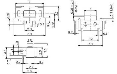 Микропереключатель SMT 3X6X3.5MM 3*6*3 5 тактильный такт кнопка бесплатная доставка 10 шт.