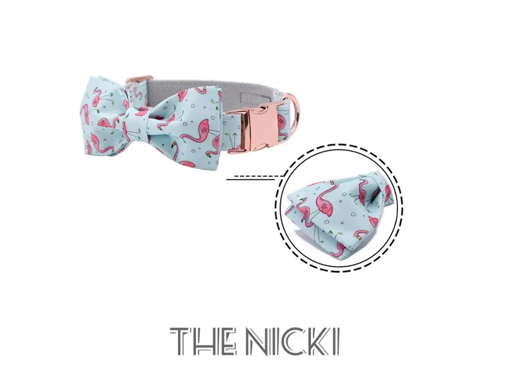 Уникальный Стиль собачьи лапы или кошачий ошейник розовый Фламинго с бантами для