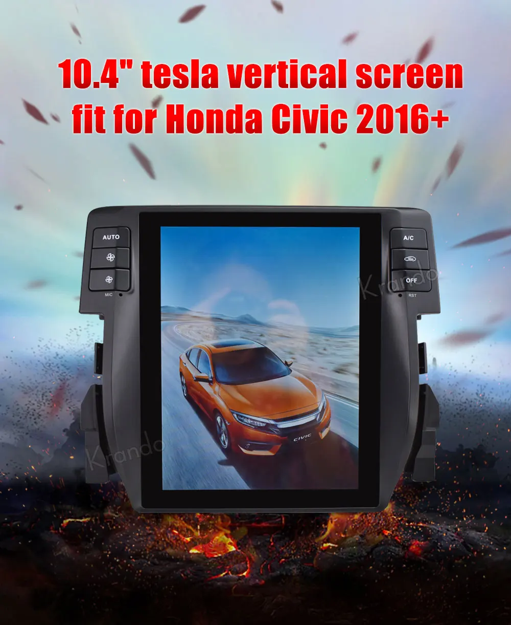 Krando Android 8,1 10," Tesla стиль вертикальный экран автомобиля радио gps Навигация dvd для Honda Civic- мультимедиа системы