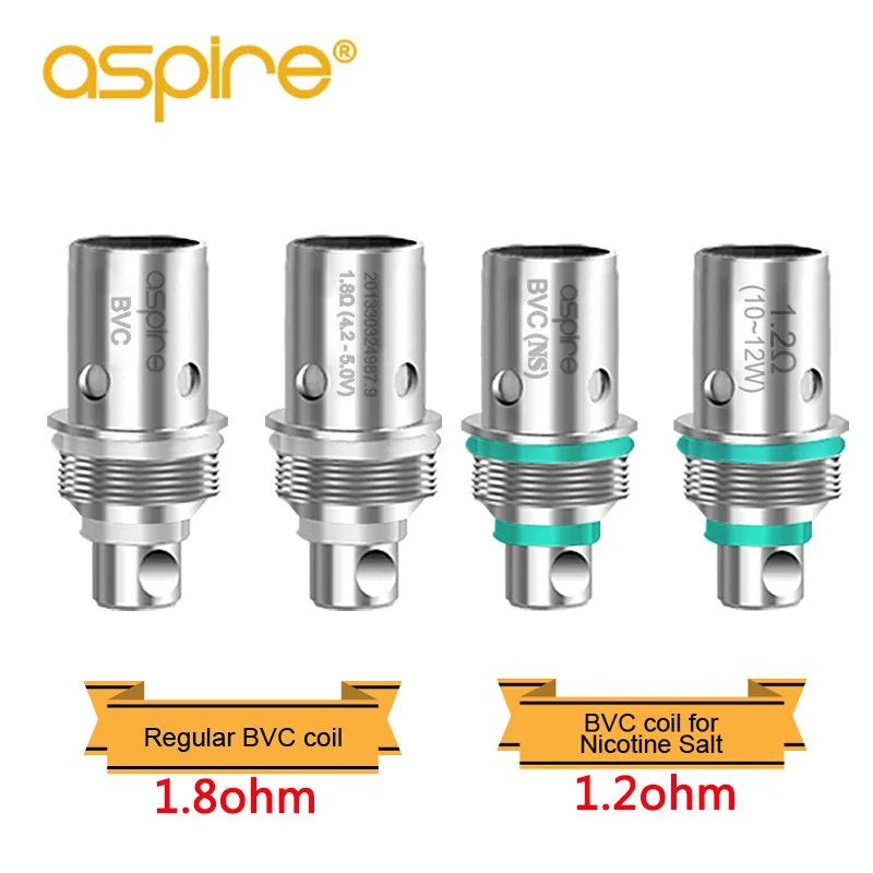 5 шт./лот Aspire BVC катушки 1.6ohm/1.8ohm/1.2ohm обычные BVC катушки для электронной сигареты Spryte комплект CE5 ET K1 испаритель катушки