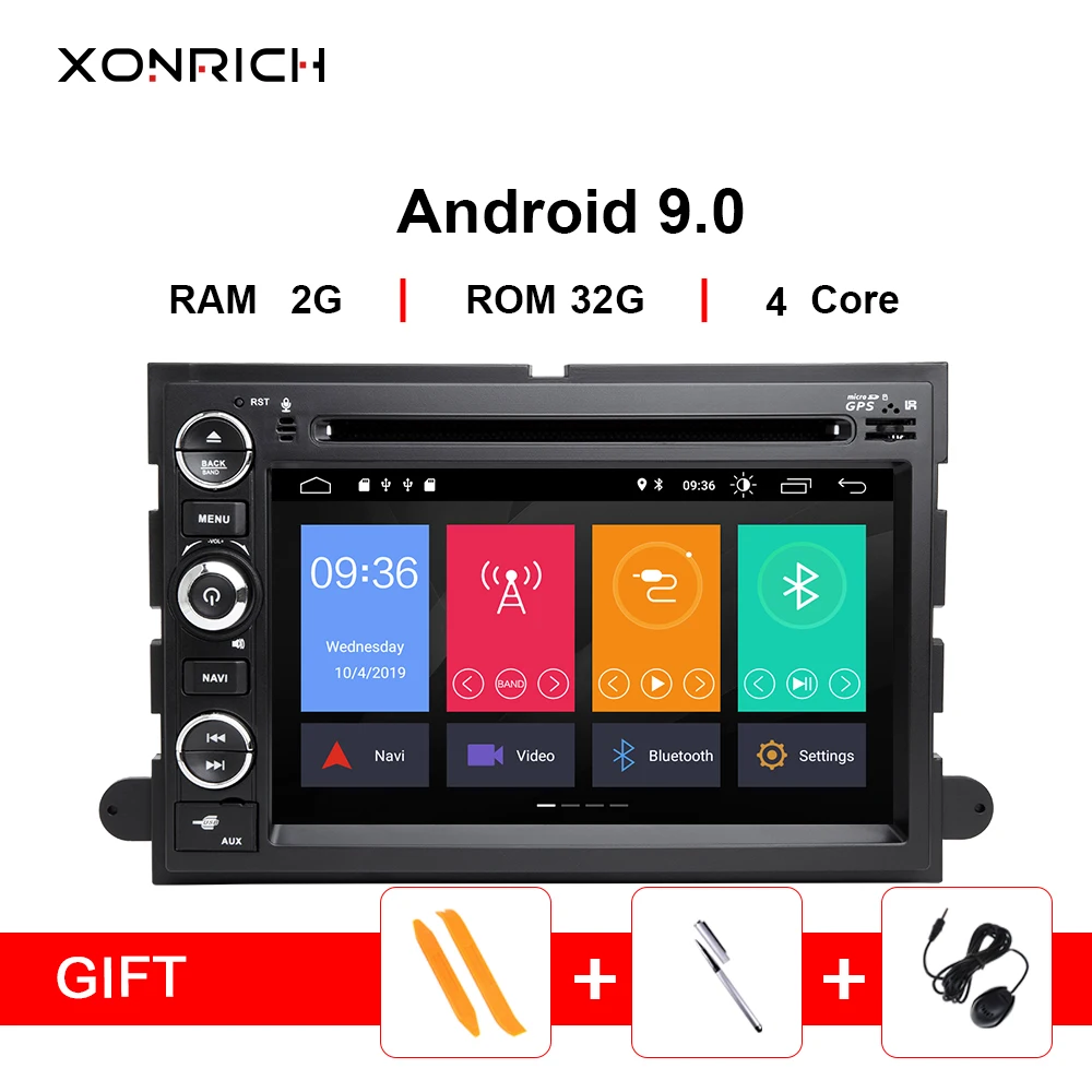 Android 9,0 автомобильный dvd-плеер для Ford F150 F350 F450 F550 F250 Fusion Expedition Mustang Explorer Edge2GB ram BT Wifi стереоплеер