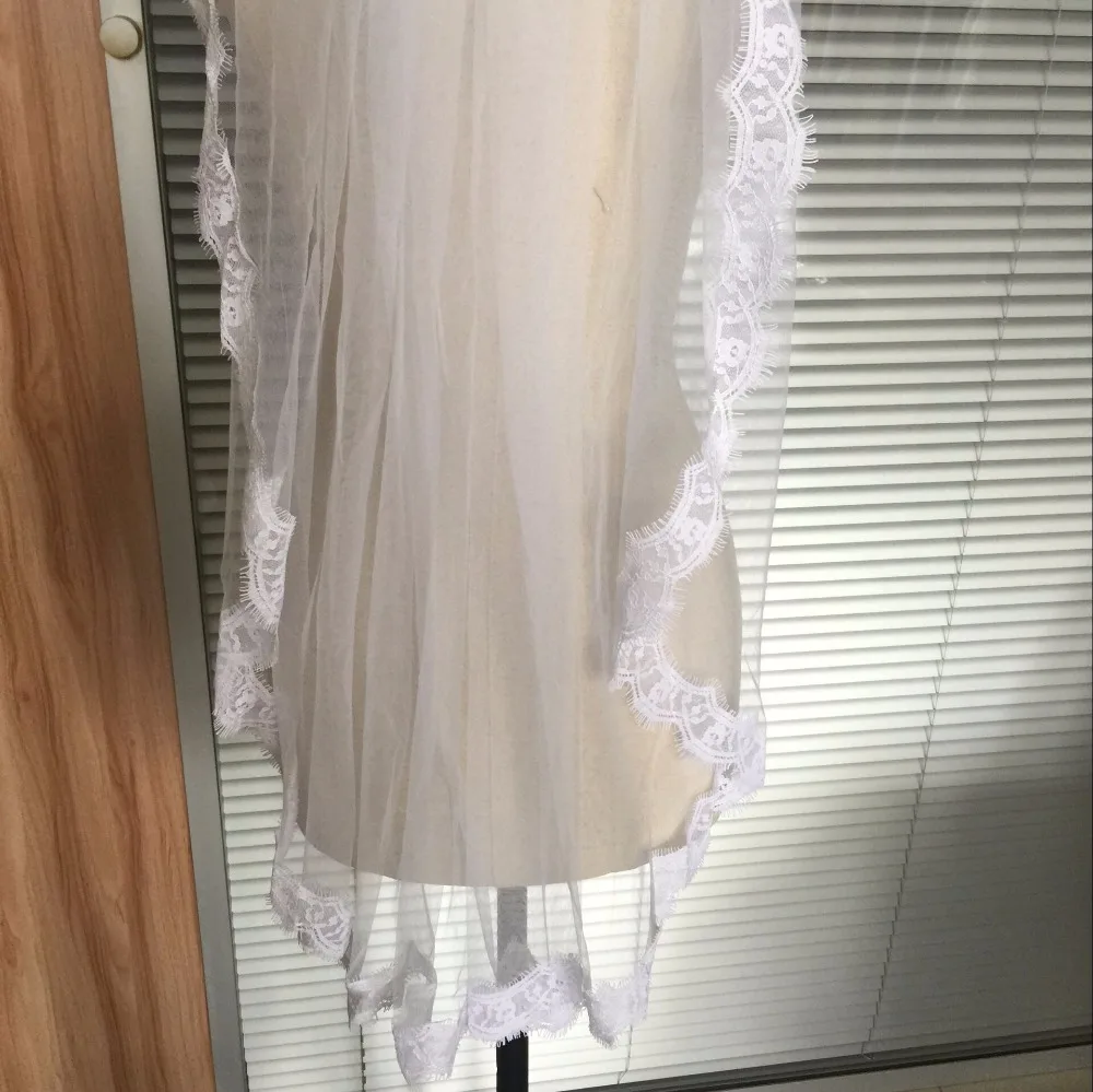 Romantic White Ivory Short Wedding Veils with Comb Bridal Veil veu de noiva longo Decoration Accessories | Свадьбы и торжества