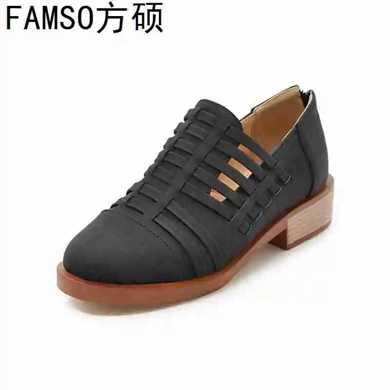 FAMSO/2019 г. Новая модная женская обувь повседневные офисные женские туфли с круглым