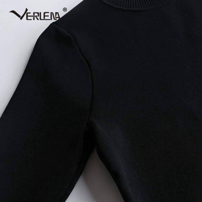 Verlena 2019 женский костюм из двух предметов черный свитер с коротким рукавом пуловер