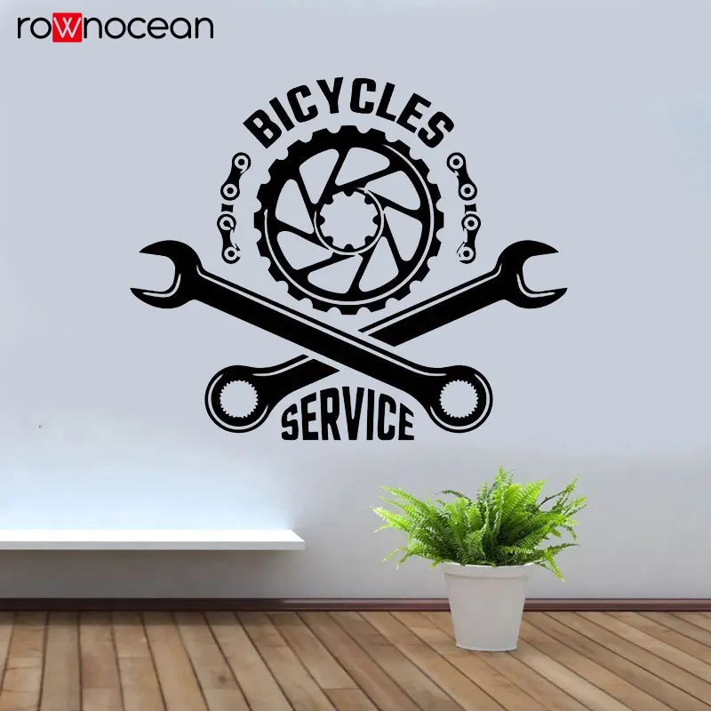 

Bicycle Shop Wall Decal Freestyle Dirt Bike Sport Motorcycle Repair Tool Interior Home Decoration Mural Window Sticker 3393
