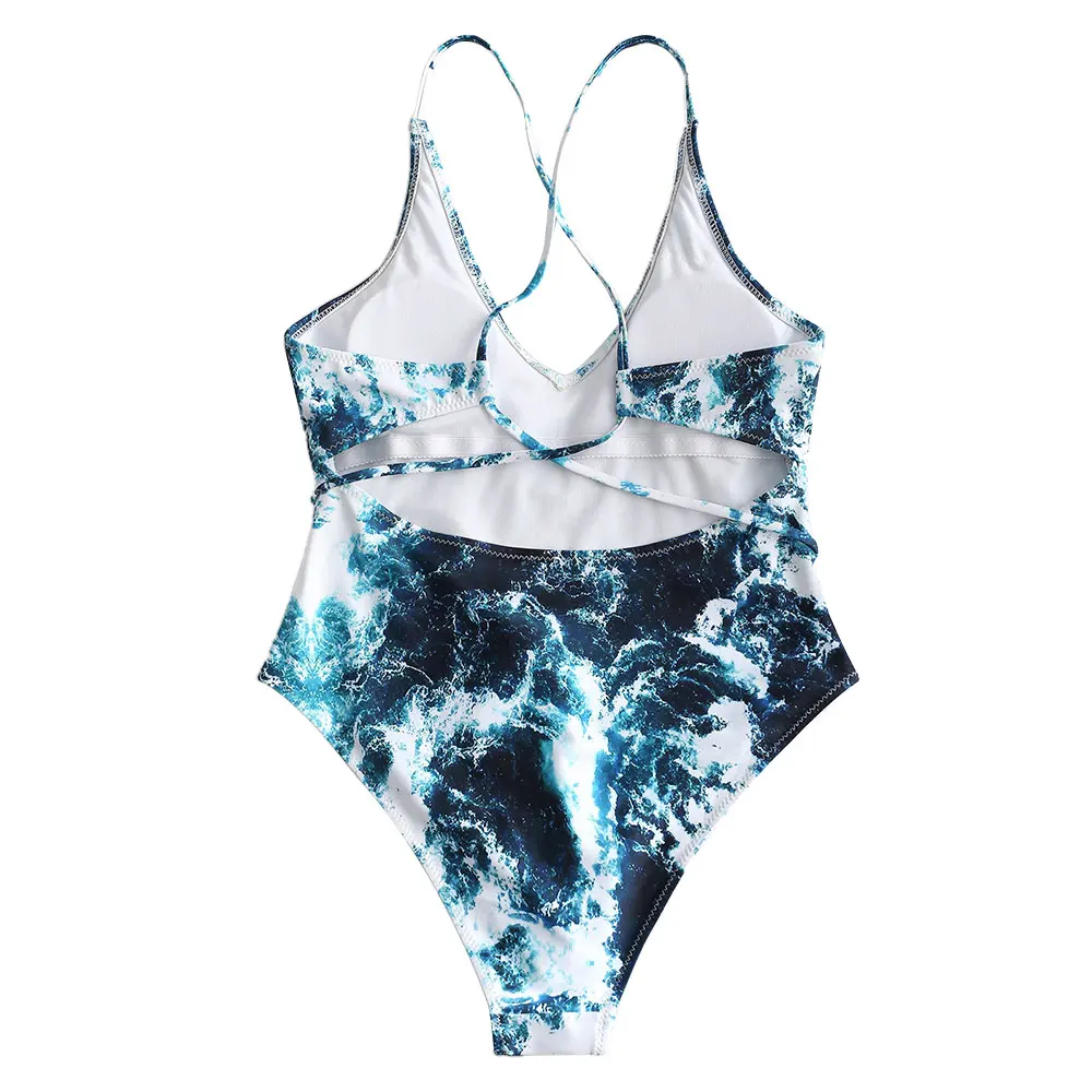ZAFUL Sexy Print One Piece Костюмы Купальник Женский Боди Бразильский Купальники Женщины