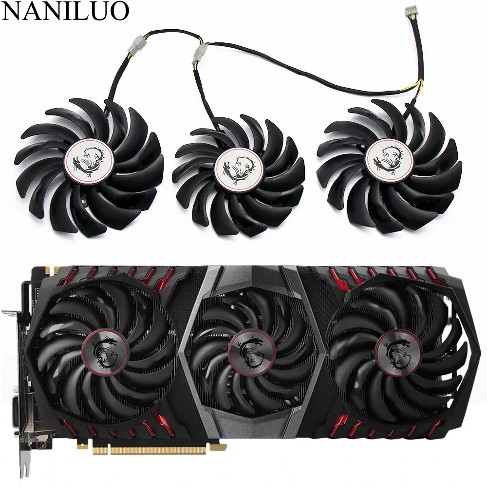 Новый Кулер PLD10010S12HH PLD09210S12HH 4Pin замена вентилятора для MSI GEFORCE GTX 1080 Ti Gaming X Trio