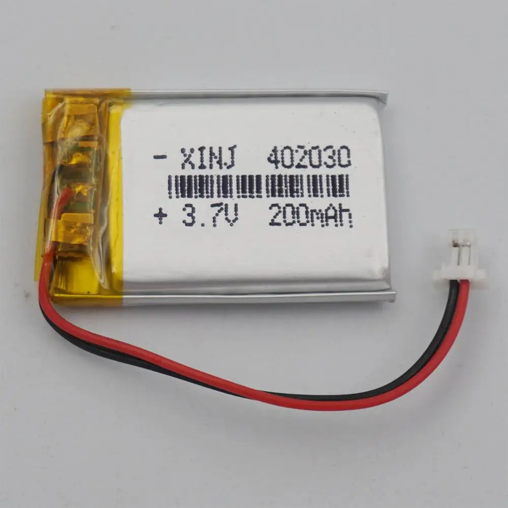 XINJ 3 7 V 200mAh литий полимерный Батарея сотовый 2pin JST PH 1 0 мм штекер 402030 для стерео