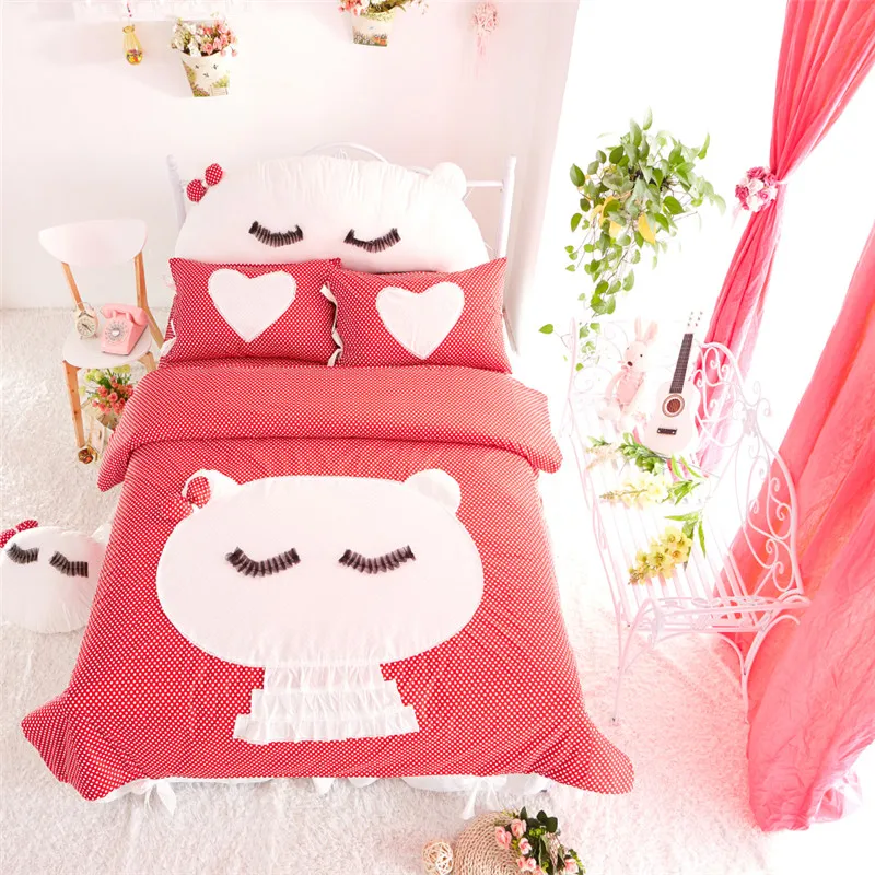 Комплект постельного белья в горошек 5 шт. хлопок|bedding set cotton|coverlet bedding setsbed linen |