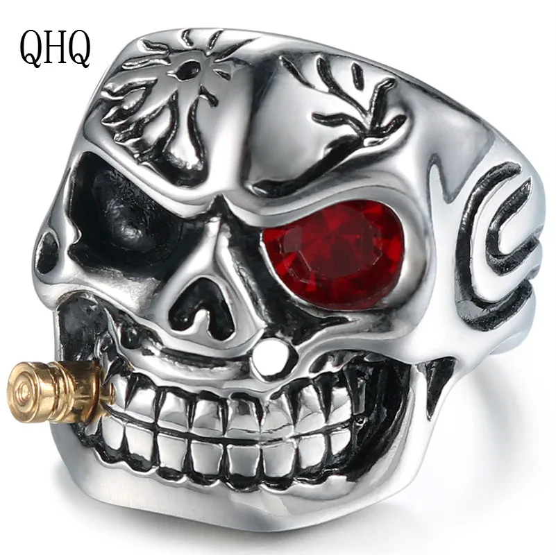QHQ палец кольцо в стиле панк Бижутерия аксессуары для мужчин титановая сталь