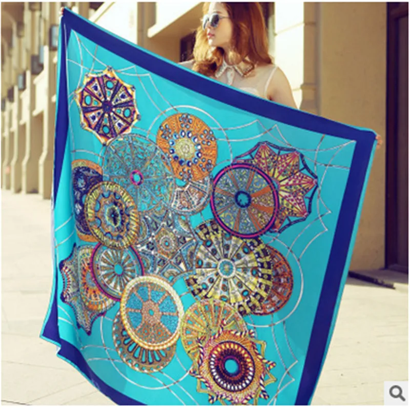 100% шелковый шарф большой высококачественный Женский 130 см * Шелковый саржевый