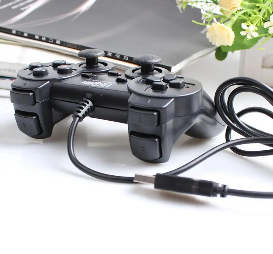 Продвижение проводной контроллер двойной шок дистанционного Джойстик Геймпад