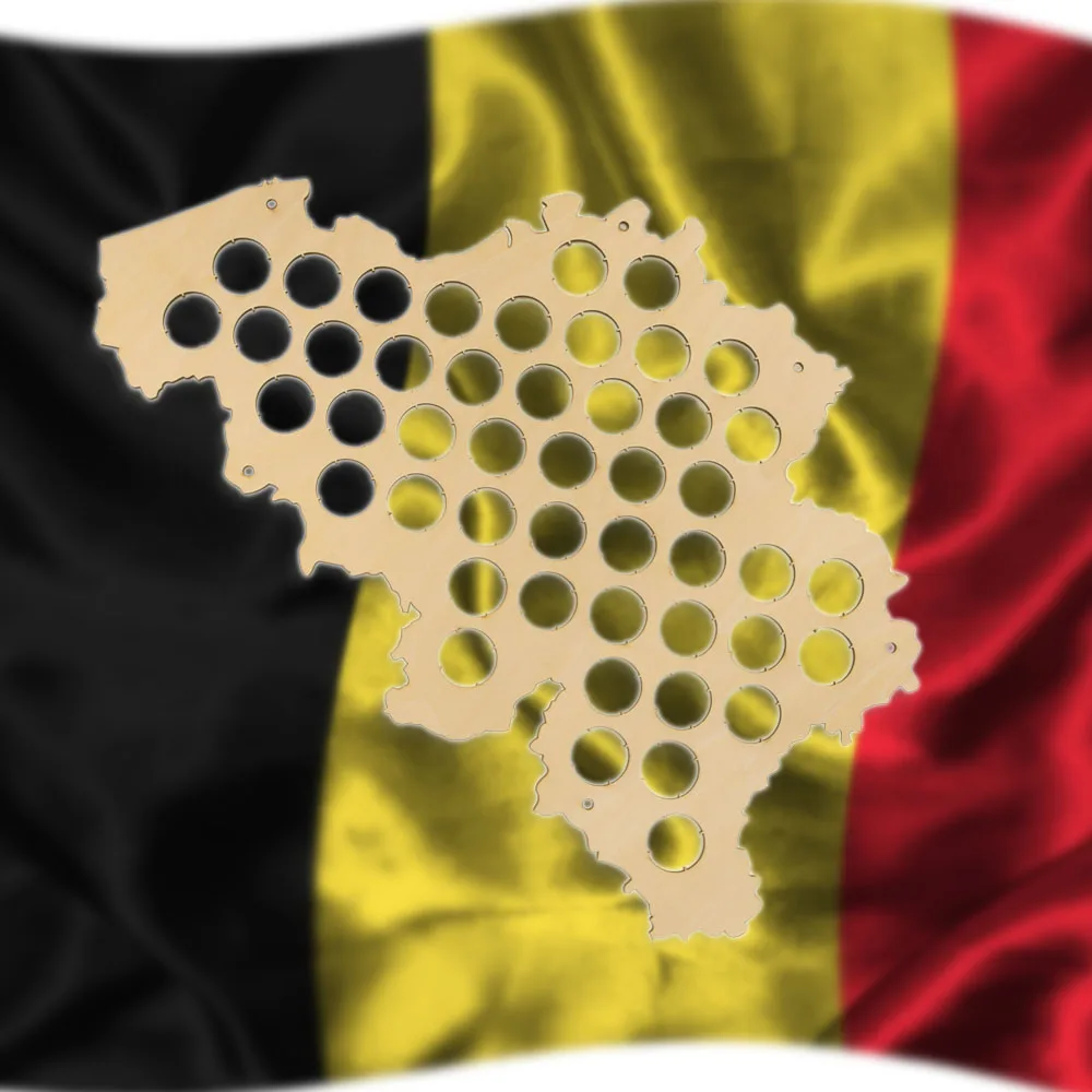 Бельгия пивная Кепка карта деревянная лазерная гравировка ремесло подвесная