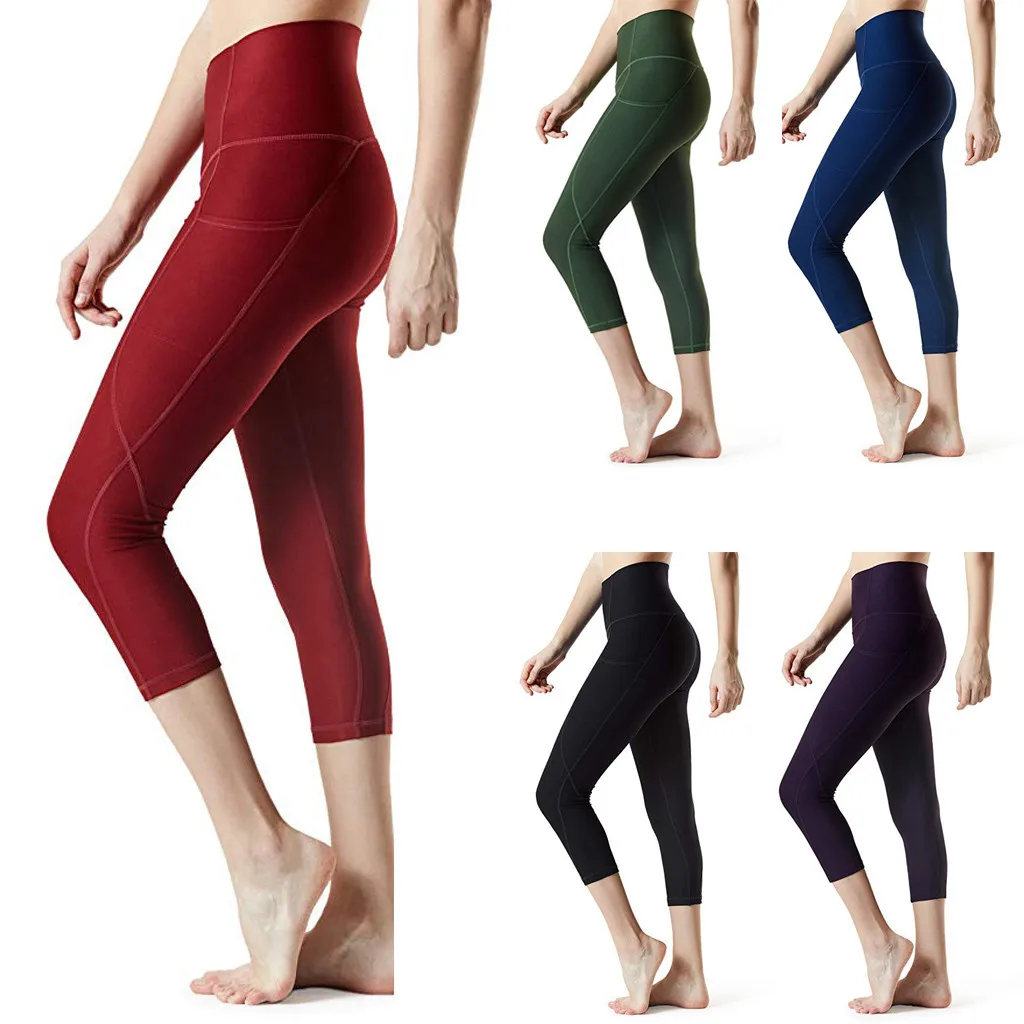 Женские брюки для фитнеса и йоги с высокой талией Горячая Распродажа 2020