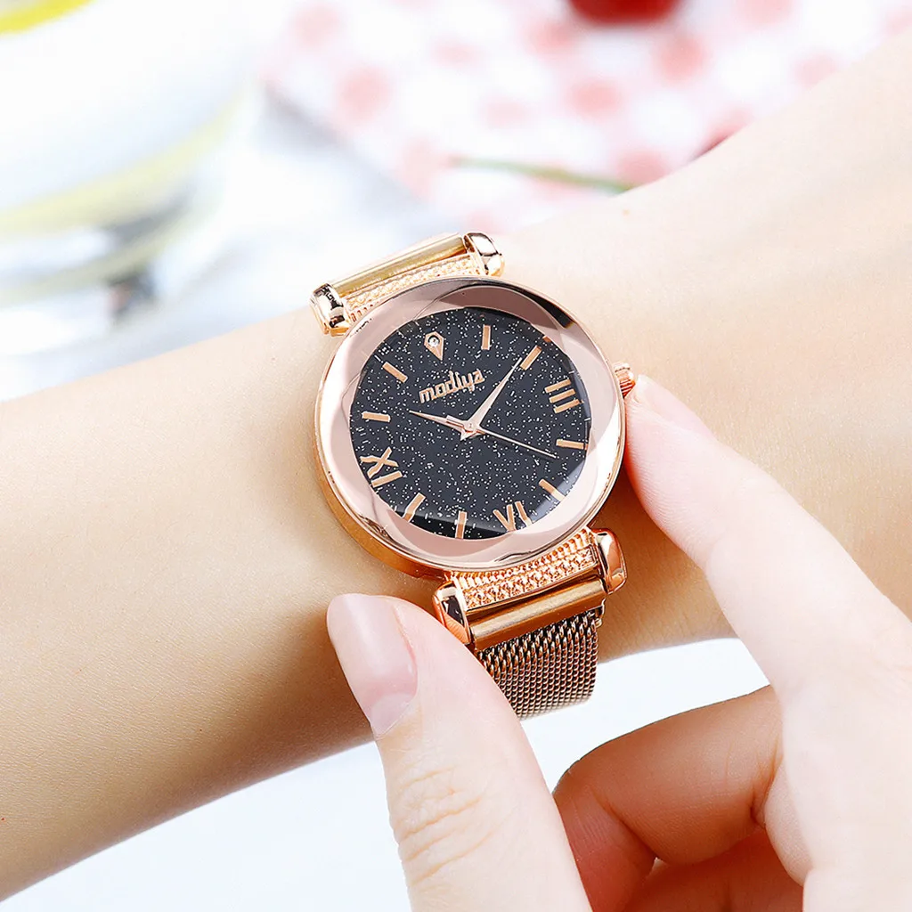 Женские кварцевые часы с сетчатым ремешком из нержавеющей стали Zegarek Reloj Mujer