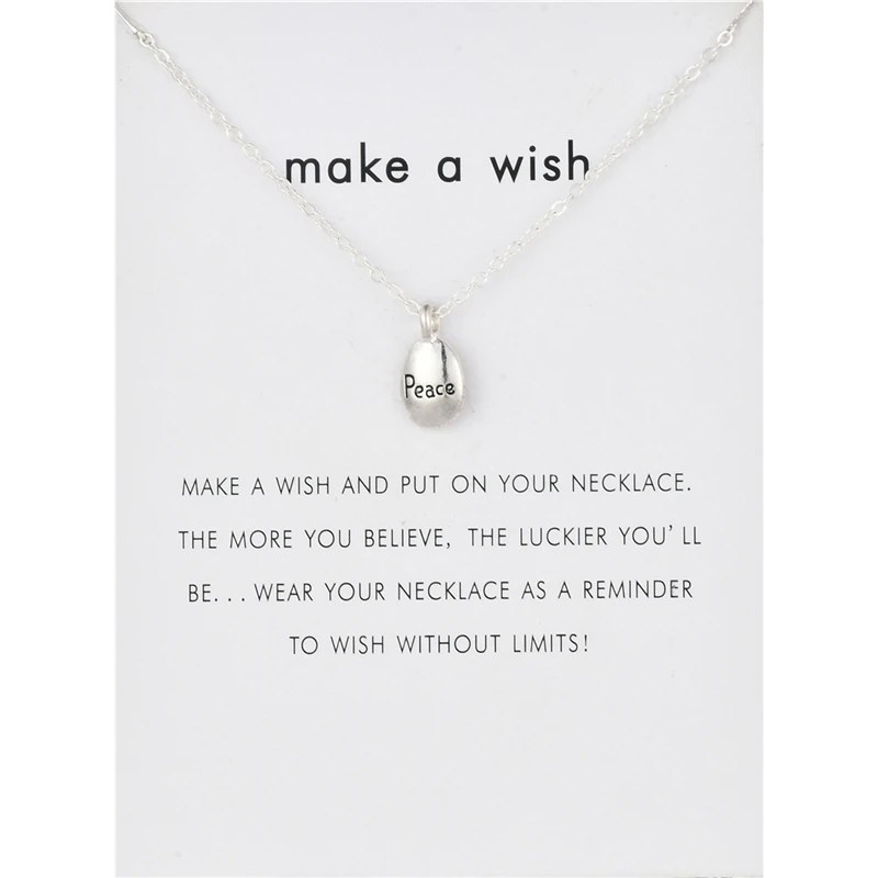 Модные ювелирные изделия мир слово галька кулон ожерелье для женщин | Украшения и