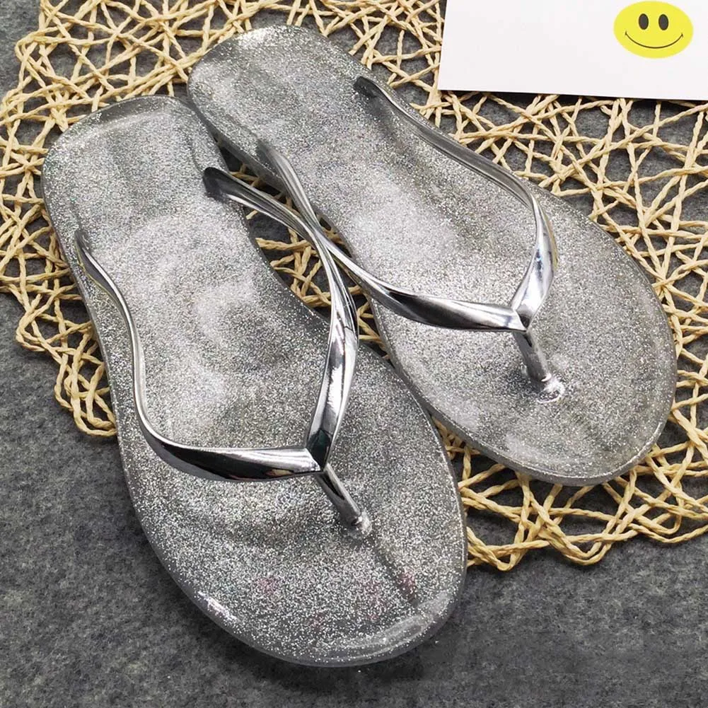 Женская обувь для купания прозрачные блестящие летние пляжные повседневные