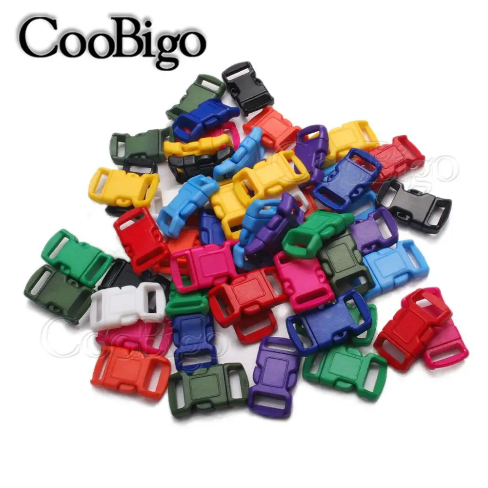 Mixed Colors Sent 100 шт./упак. 3/" Пластик сложной формы, изогнутая пряжки для браслет-Паракорд для выживания на допускается Жгут украшения на шею - Цвет: Mixed Colors Sent