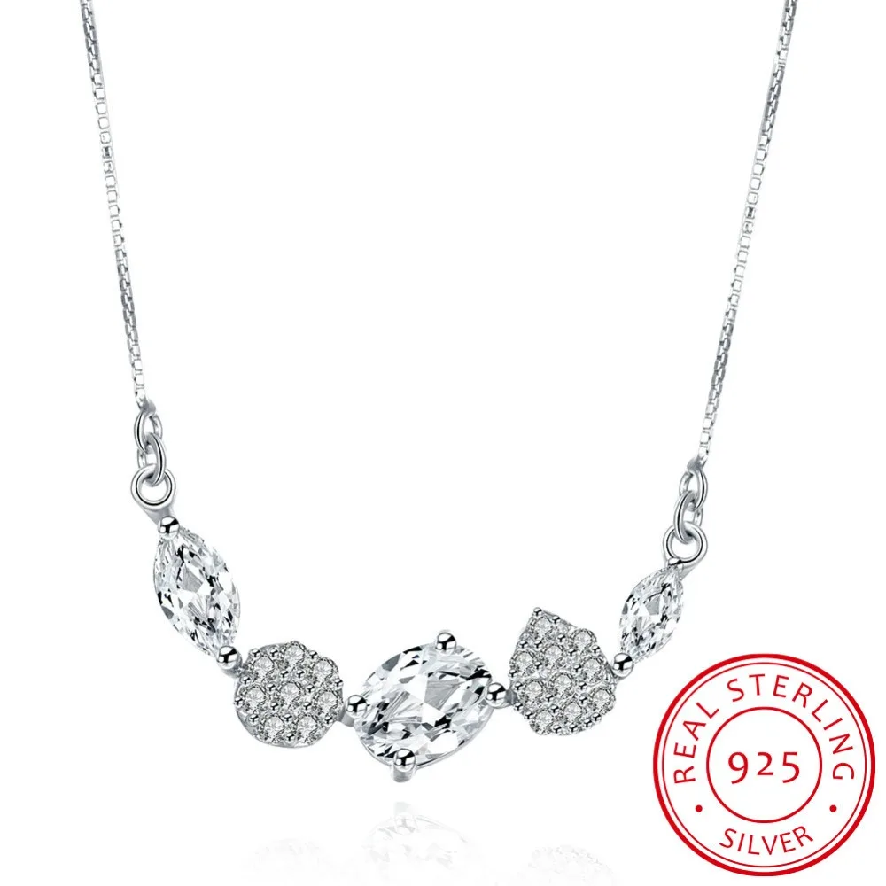 2017 Новый Брелок 925 Серебряное Ожерелье Для Женщины Choker Циркон Геометрические
