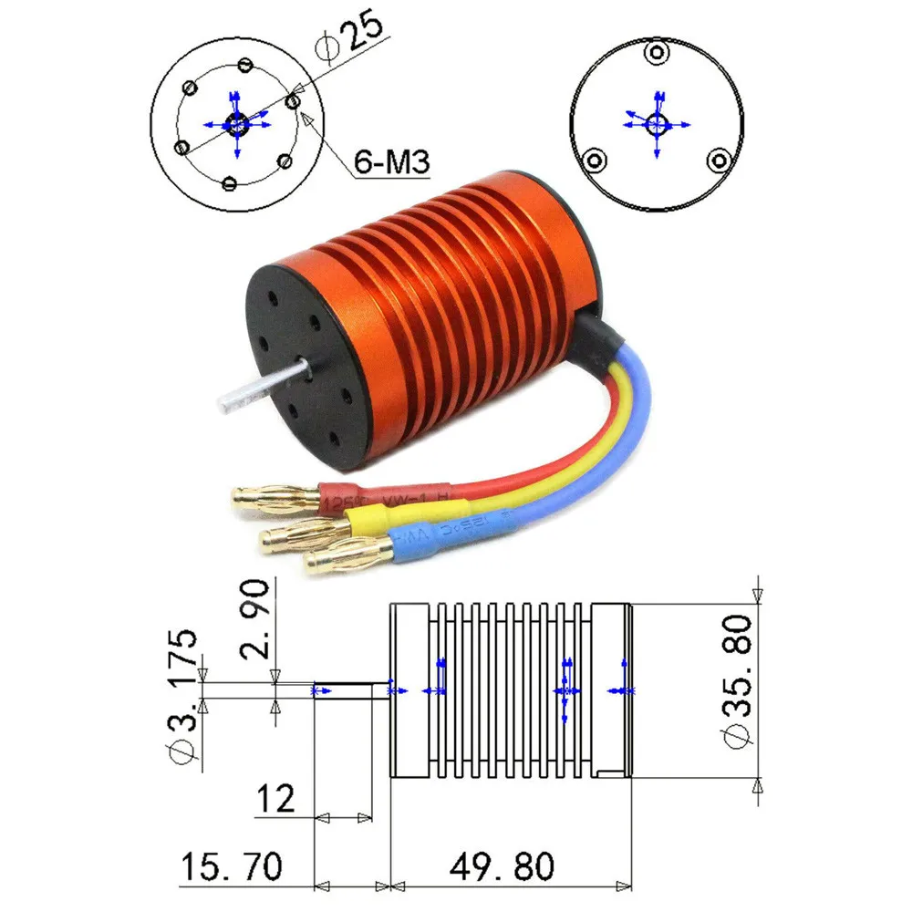 9T 4370KV бесщеточный двигатель + 60A ESC контроллер скорости Combo ME720 для 1/10 RC автомобиля