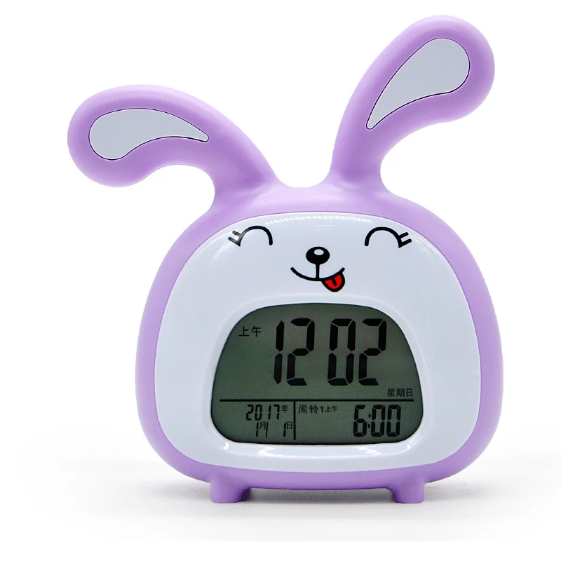 Новые светодиодные Детские умные Мультяшные будильники с милым Кроликом