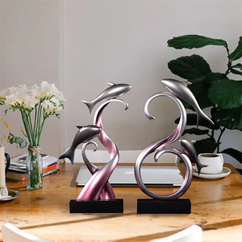 Современное искусство рыбы скульптура украшения дома гостиной спальни