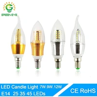 led bulb e14 aluminum 3w 6w 9w 12w led lamp ac 220v led candle bulb cool warm white lampada bombillas lumiere lampara led light