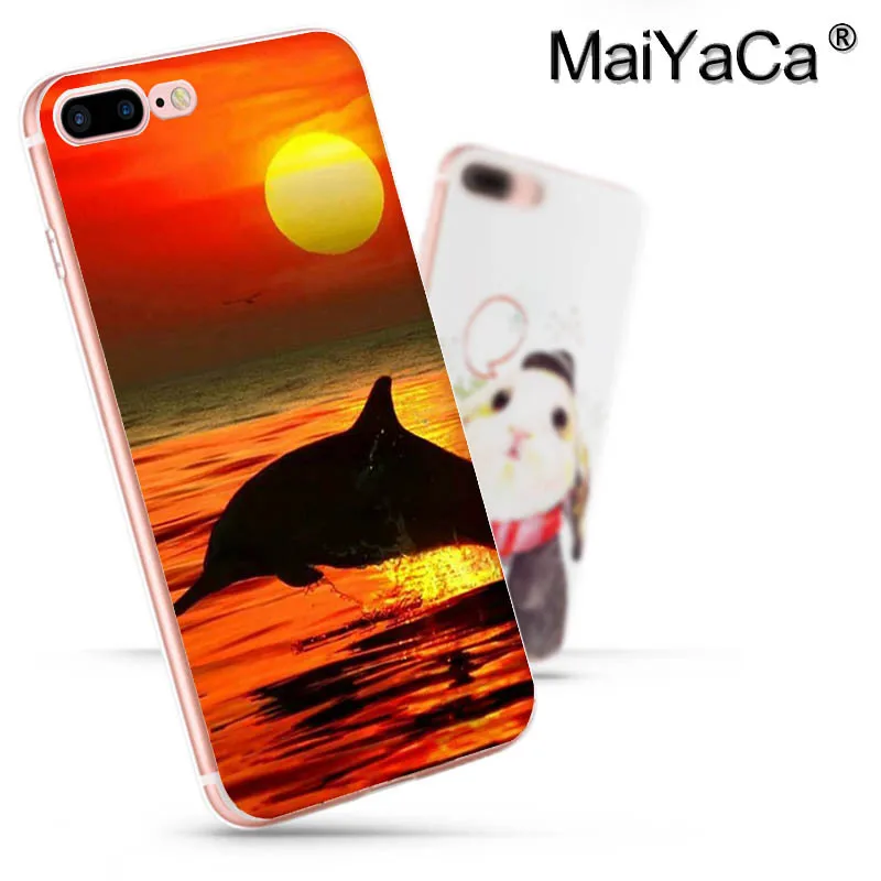 Мягкий прозрачный чехол для телефона MaiYaCa Ocean Dolphin Dance And Jumping iPhone 8 7 6 6S Plus X 10 5 5S SE